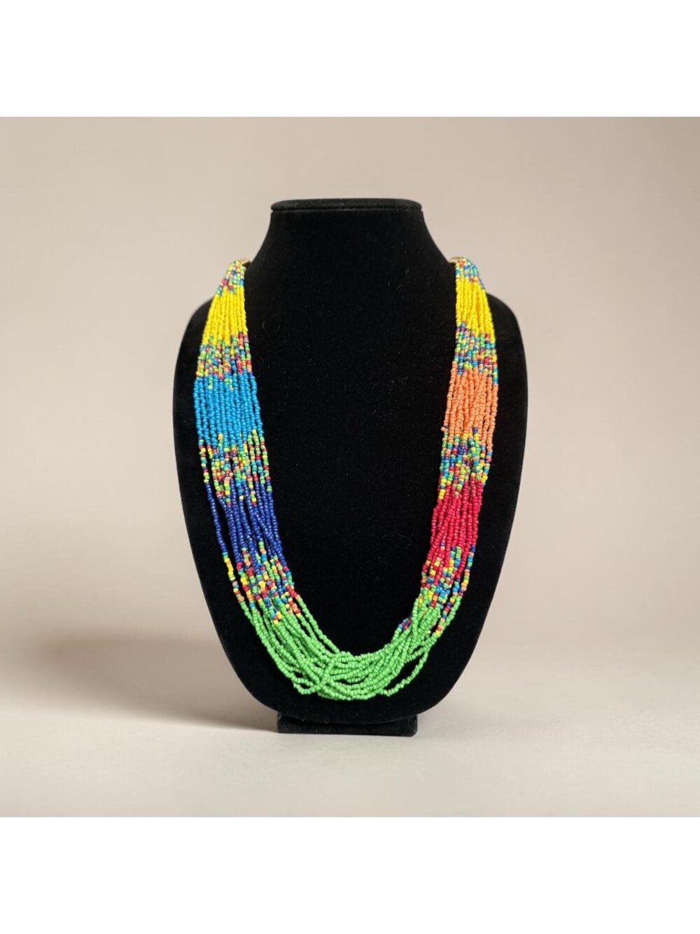 NWT nOir Multi-Strand ColorfulSeed Beaded Necklace Boho Tropical Colorful Native